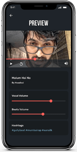 Gully beat App UI design
