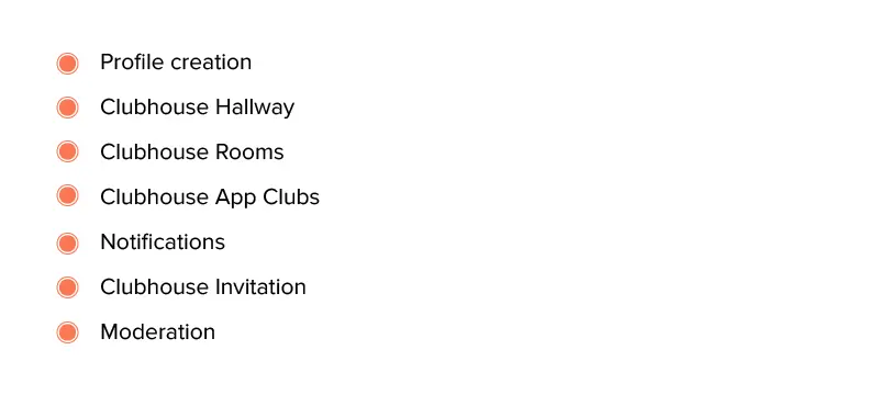 features of a Clubhouse-like app