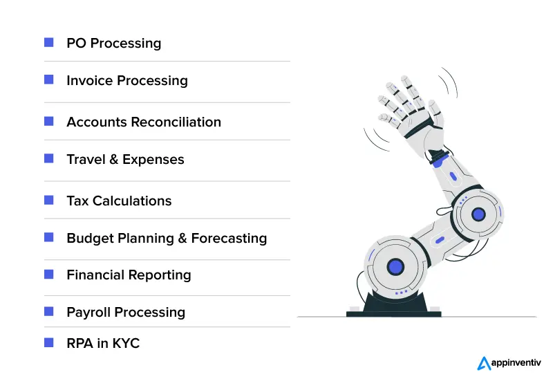 significant use cases of RPA in finance and accounting