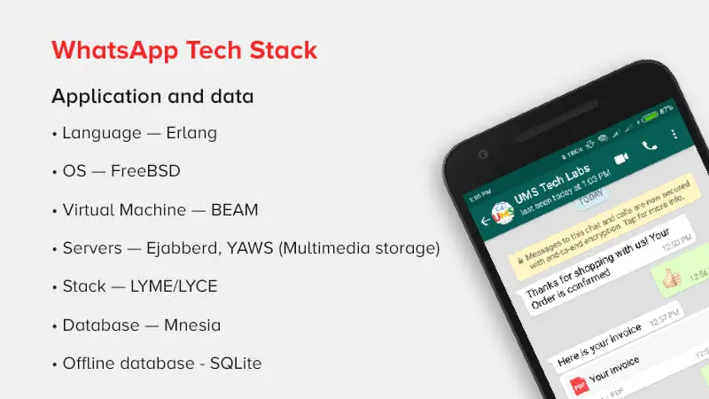 WhatsApp technology stack